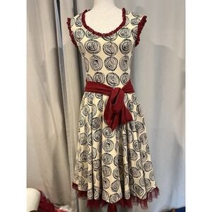 effie's heart Women's Dress Xs Beige And Red